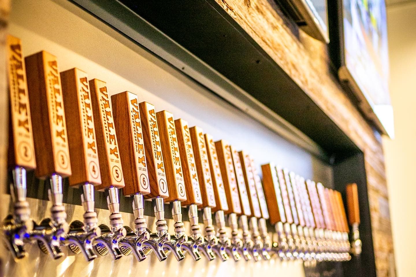 Valley Taproom tap wall
